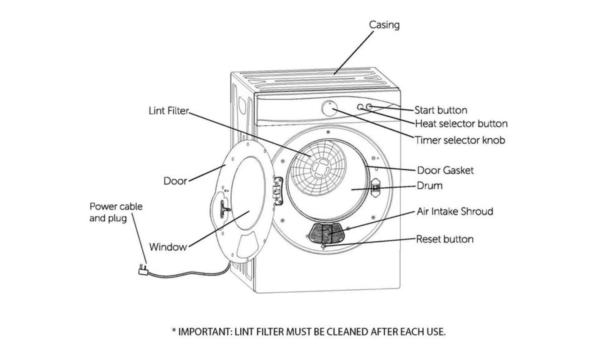 BRAND NEW BUSH TD3CNBW 3KG VENTED TUMBLE DRYER - WHITE - Bild 3 aus 4