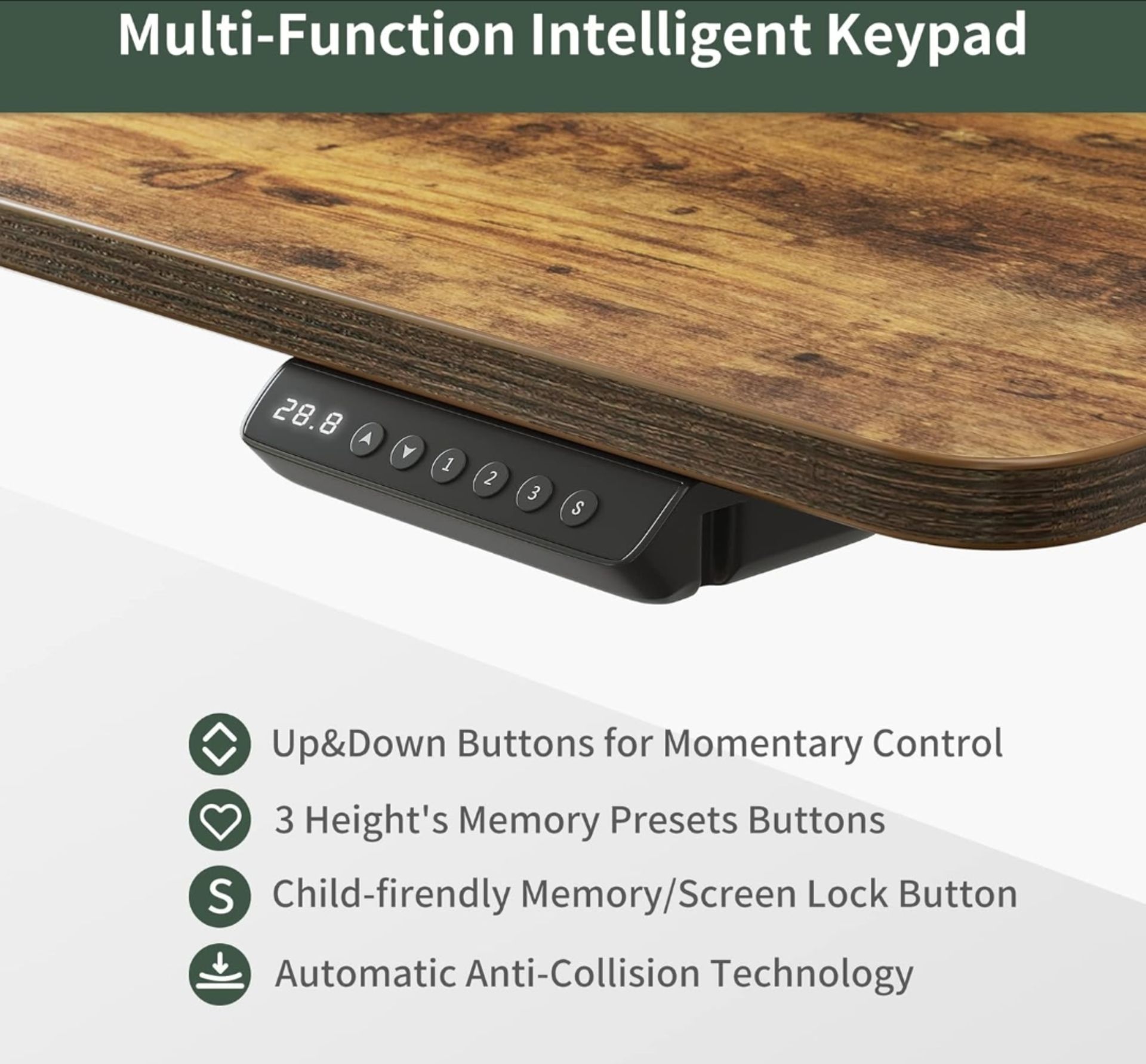 NEW BOXED ELECTRIC HEIGHT SIT STAND UP DESK - 120 * 60CM - Bild 7 aus 8