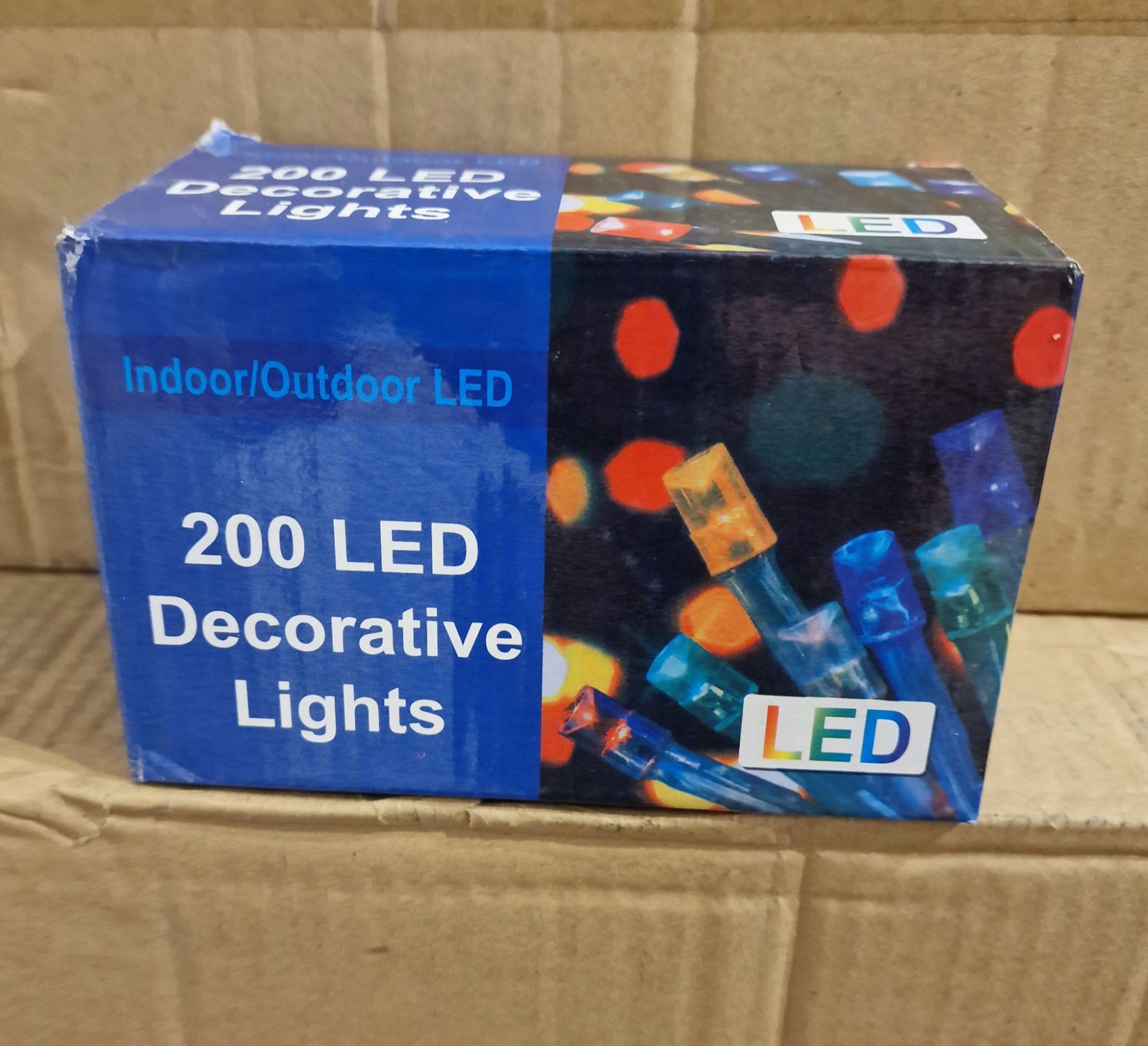 JOBLOT 8 X NO VAT - 200 LIGHT LED DECORATIVE CHRISTMAS LIGHTS - MULTI COLOURED ELECTRIC