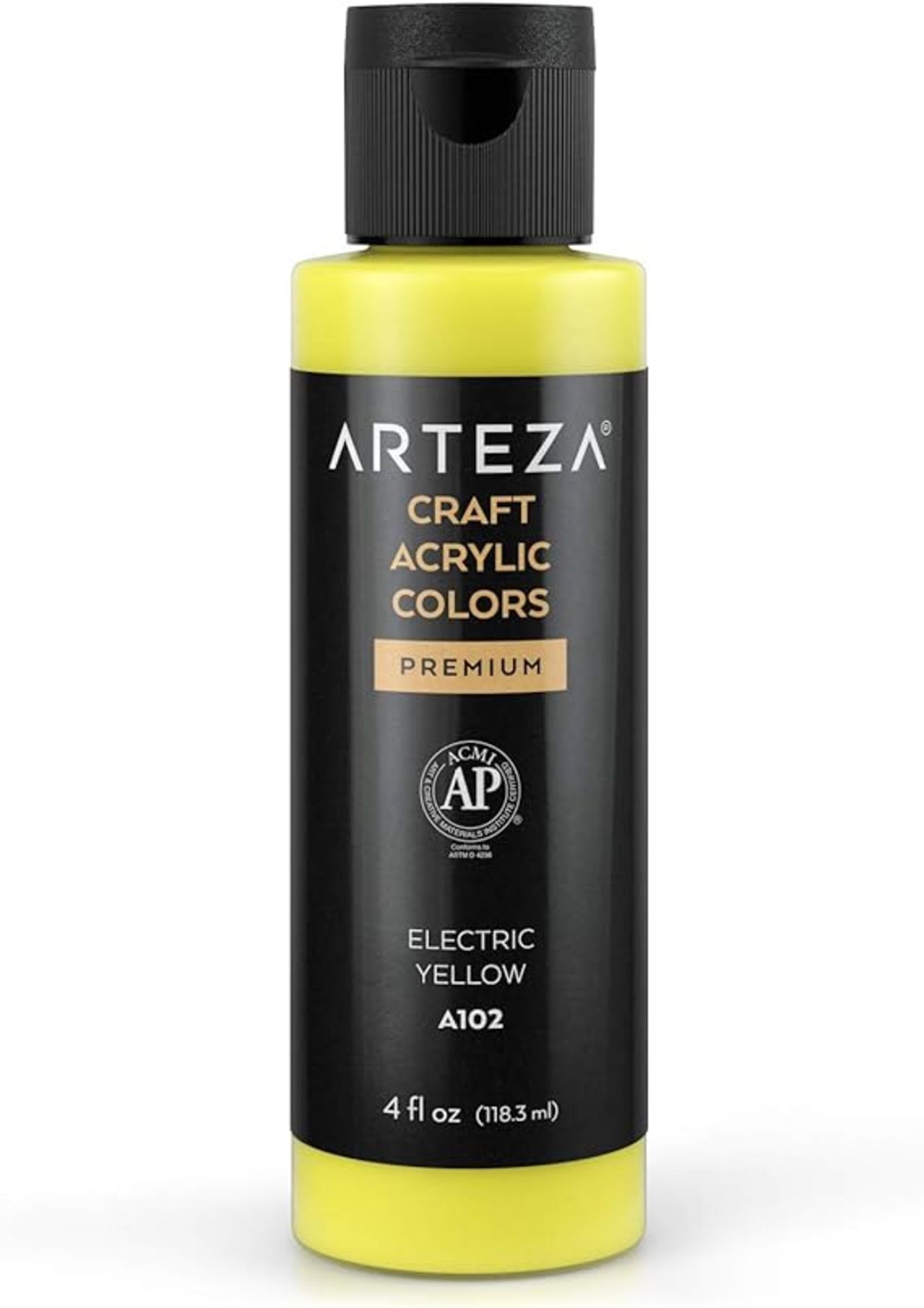 525 X NEW CRAFT ACRYLIC PAINT, A102 ELECTRIC YELLOW118ML