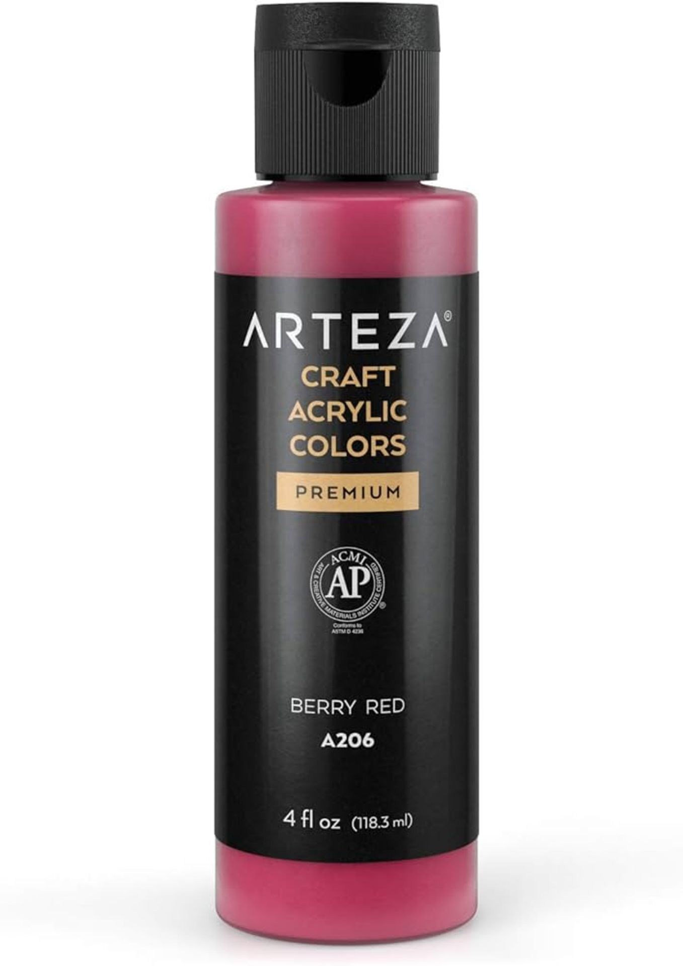 528 X NEW CRAFT ACRYLIC PAINT, A206 BERRY RED 118ML