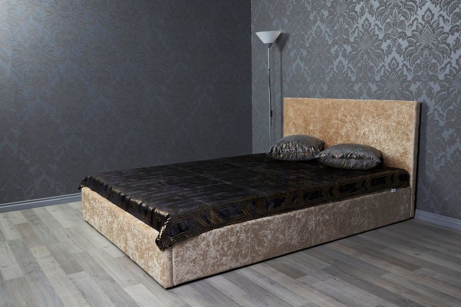 5FT KING OTTOMAN MINK VELVET BED FRAME - Image 2 of 3