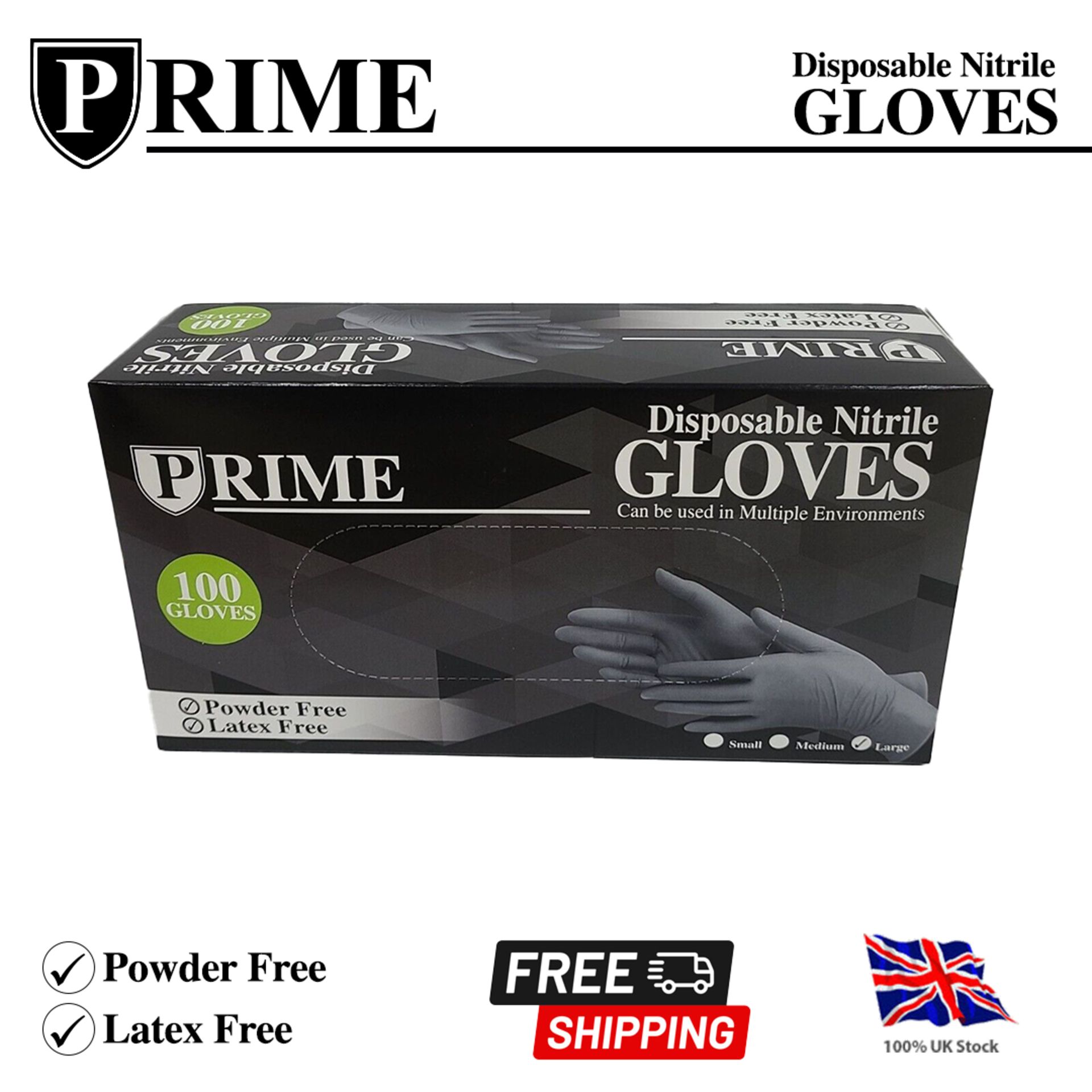 100 BOXES X BLACK NITRILE GLOVES POWDER FREE / LATEX FREE 100 BOXED RRP £1100