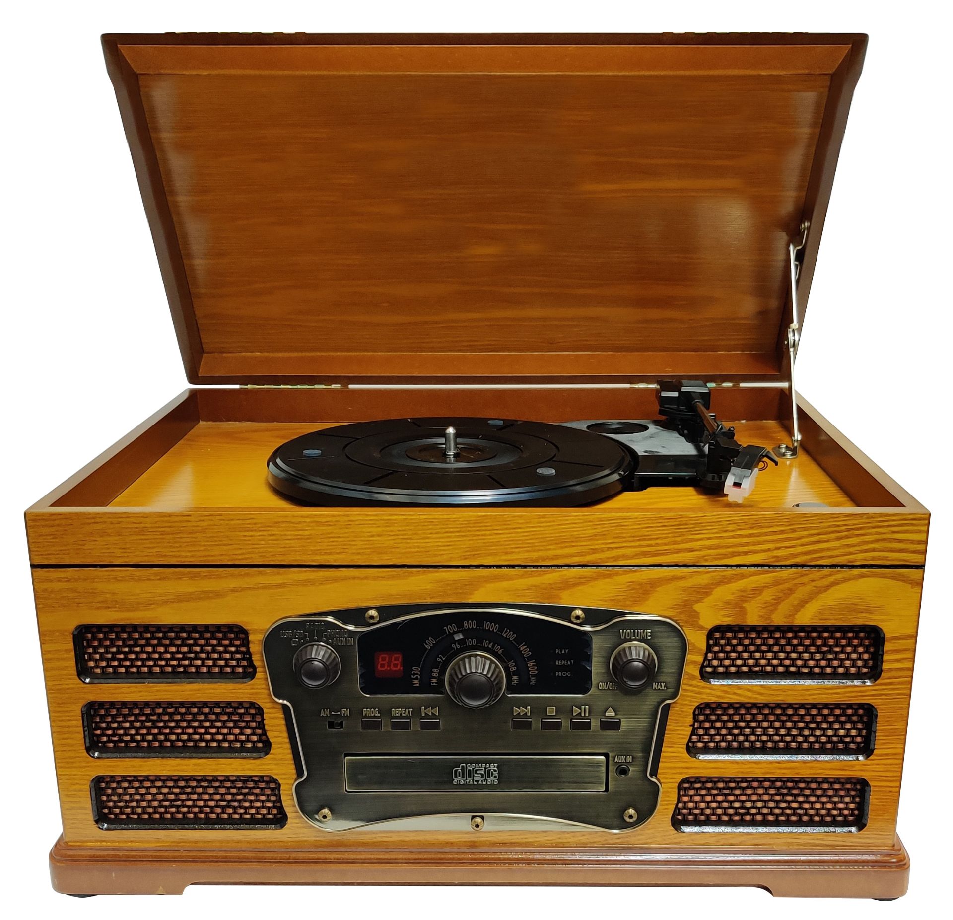 42 X RETRO WOODEN VINYL RECORD TURNTABLE & HI-FI SYSTEM - RRP £7200