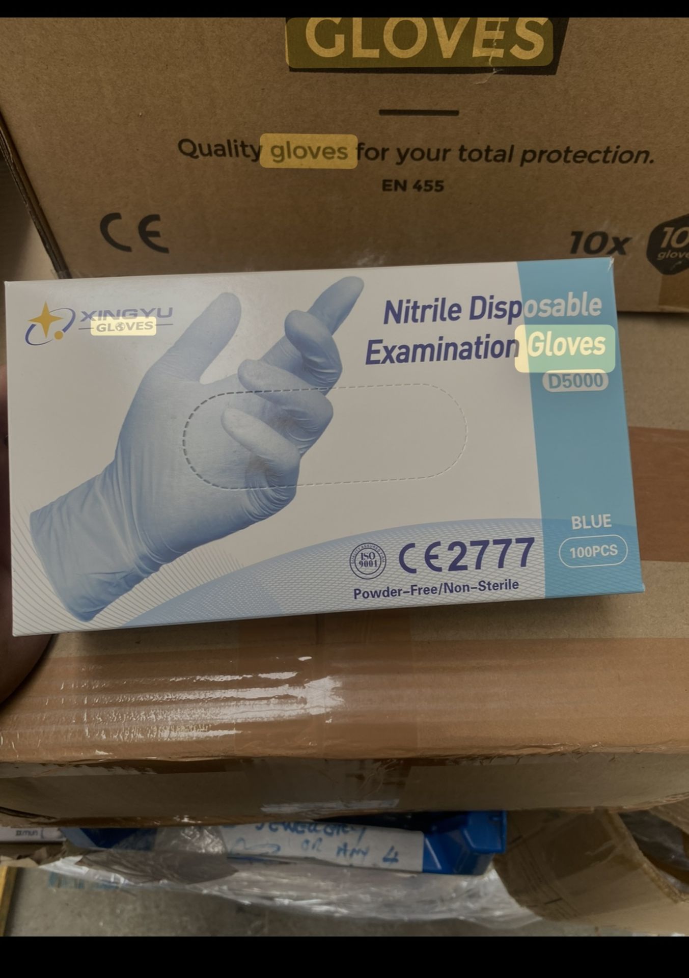 25,000 NITRILE DISPOSABLE GLOVES BLUE POWDER FREE XXL - Image 2 of 3