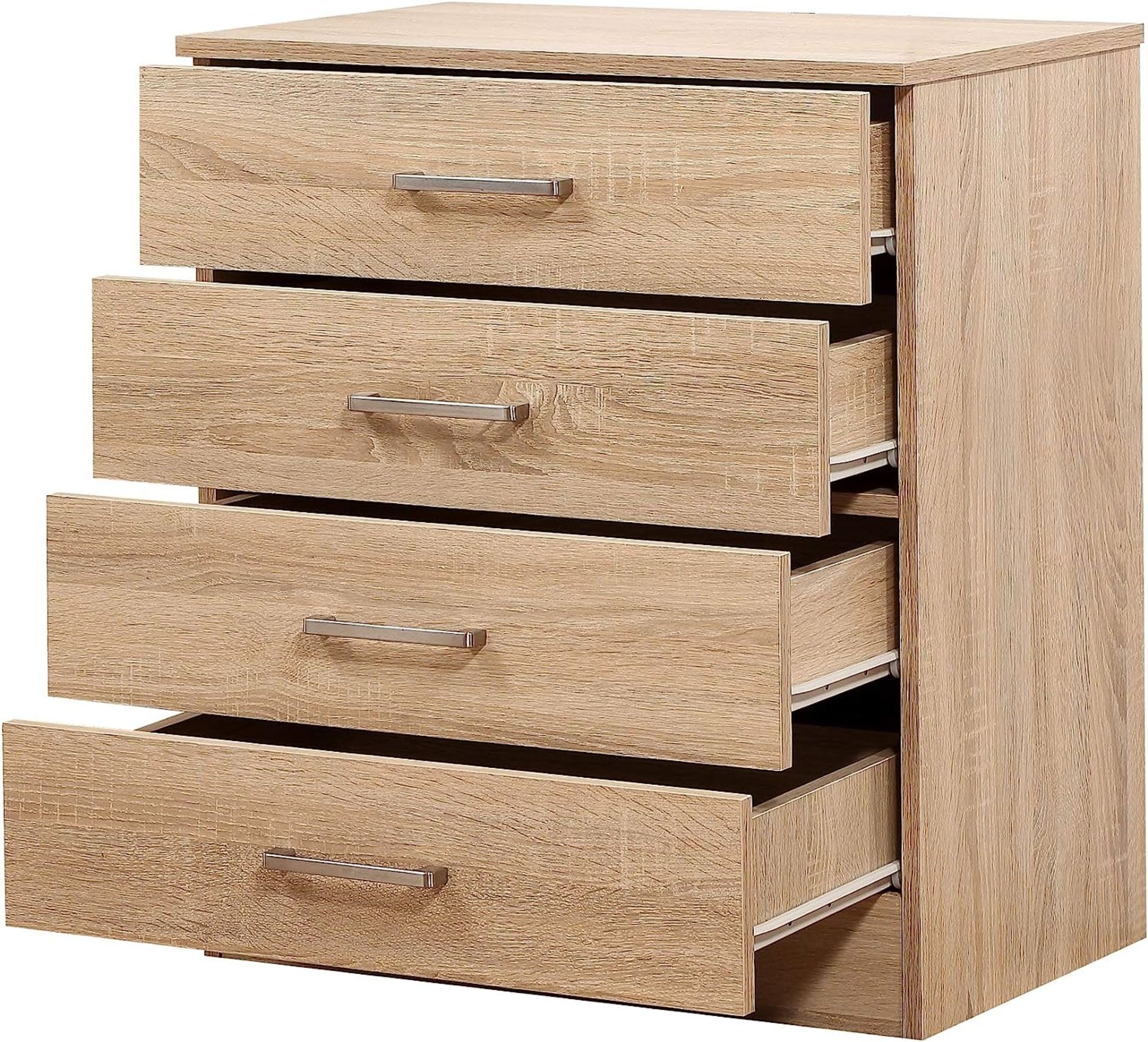 SONOMA OAK COLOURED 4 DRAWER CHEST - Image 3 of 4