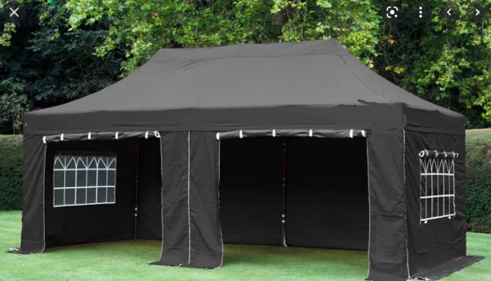 NEW BLACK HEAVY DUTY GAZEBO 3 X 6 BLACK