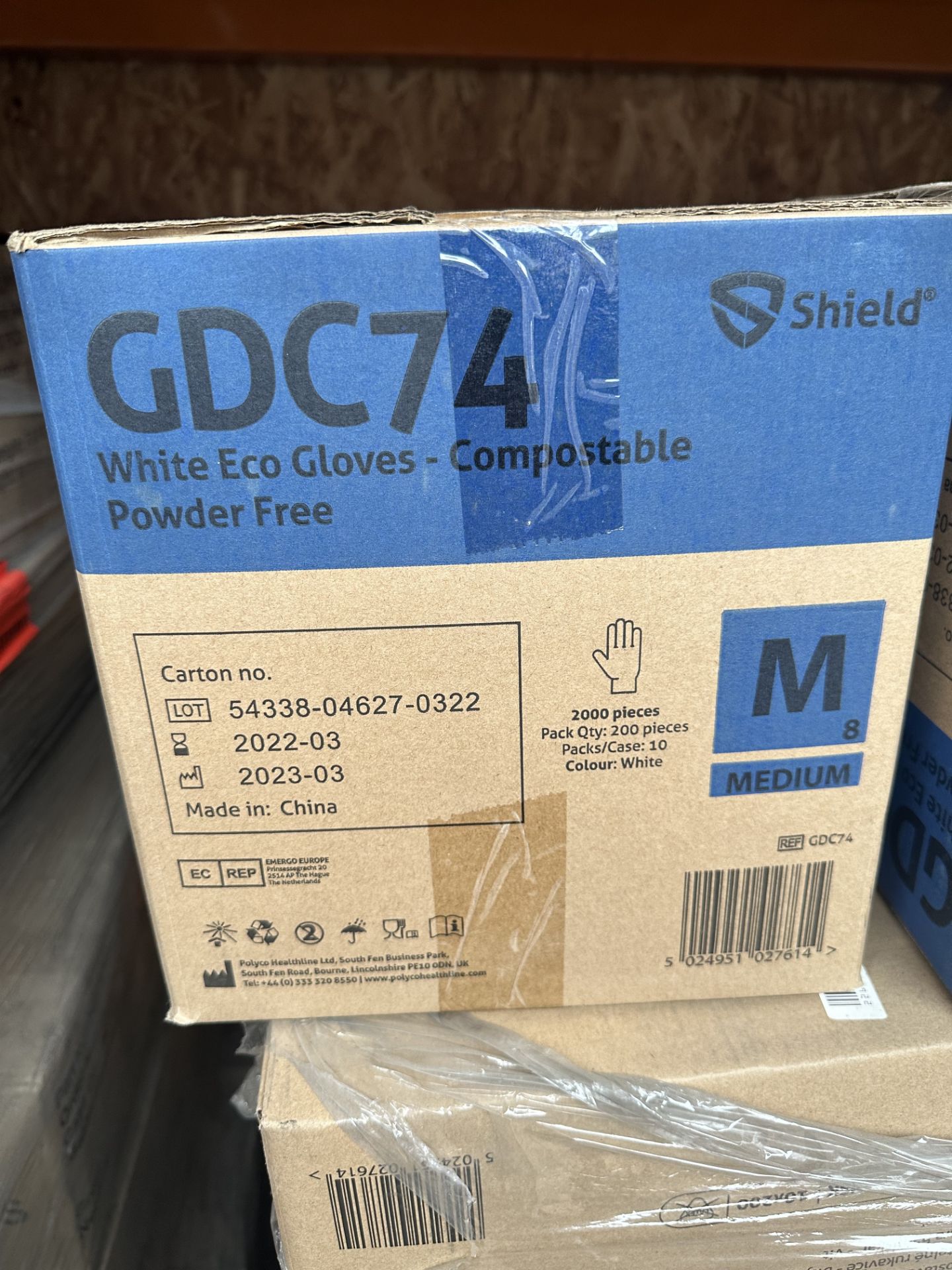 250 BOXES OF 200, SHIELD GDC74 ECO WHITE COMPOSTABLE GLOVES MEDIUM RRP £2500 - Bild 2 aus 2