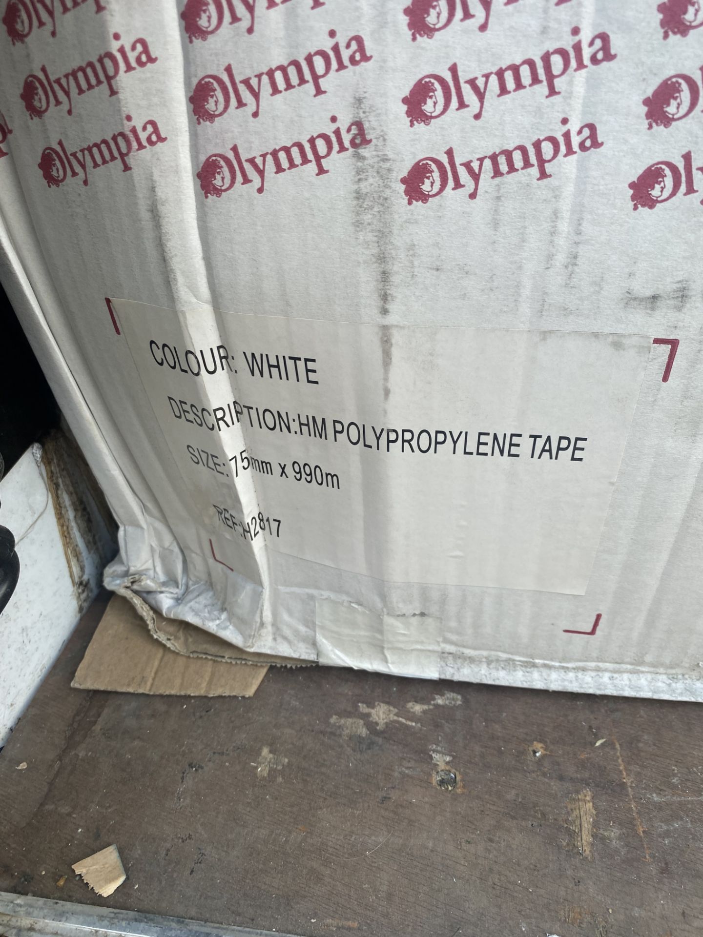 120 ROLLS 75MMX 990M WHITE POLYPROPLYNE PACKAGING TAPE RRP £3800 - Image 3 of 4