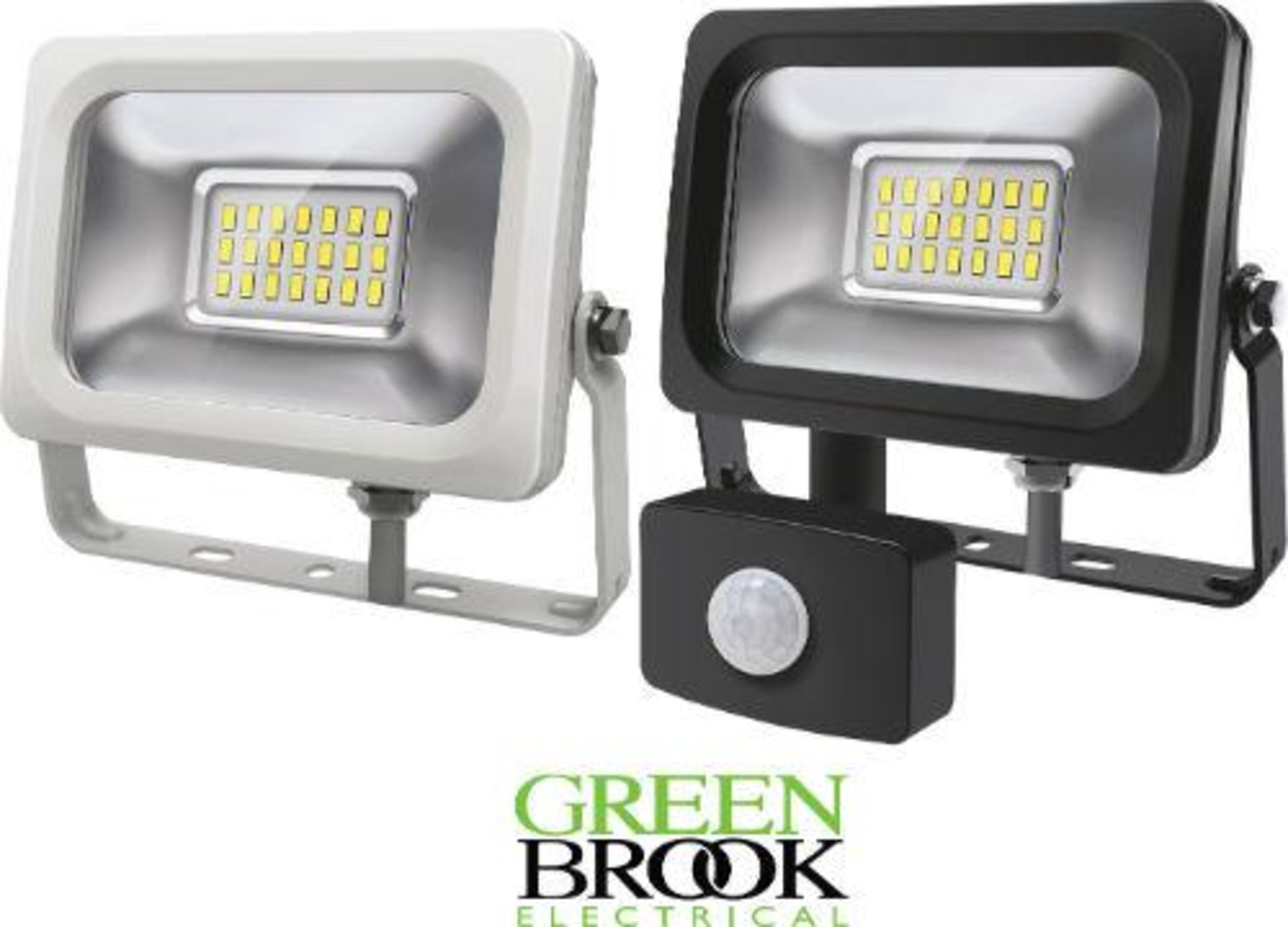 10 X GREEN BROOK IP65 LED SLIMLINE FLOODLIGHT 30W WHITE RRP £299.90