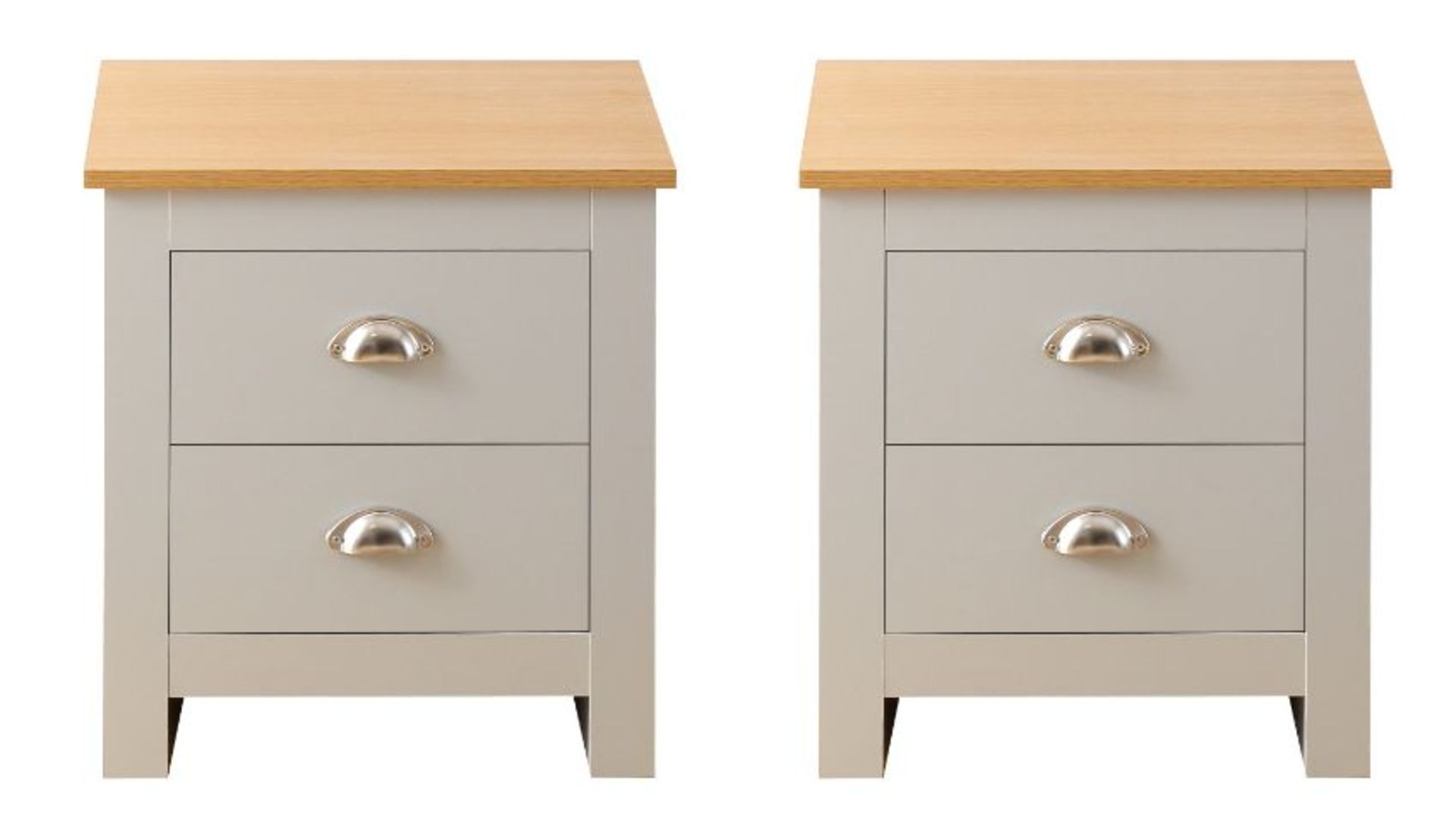 10 X BRAND NEW FLAT PACKED GREY WITH OAK TOP SHAKER-INSPIRED STYLISH DESIGN BEDSIDES