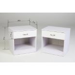 20 X WHITE SINGLE DRAWER BEDSIDES WITH HIGH GLOSS DRAWER FRONTS