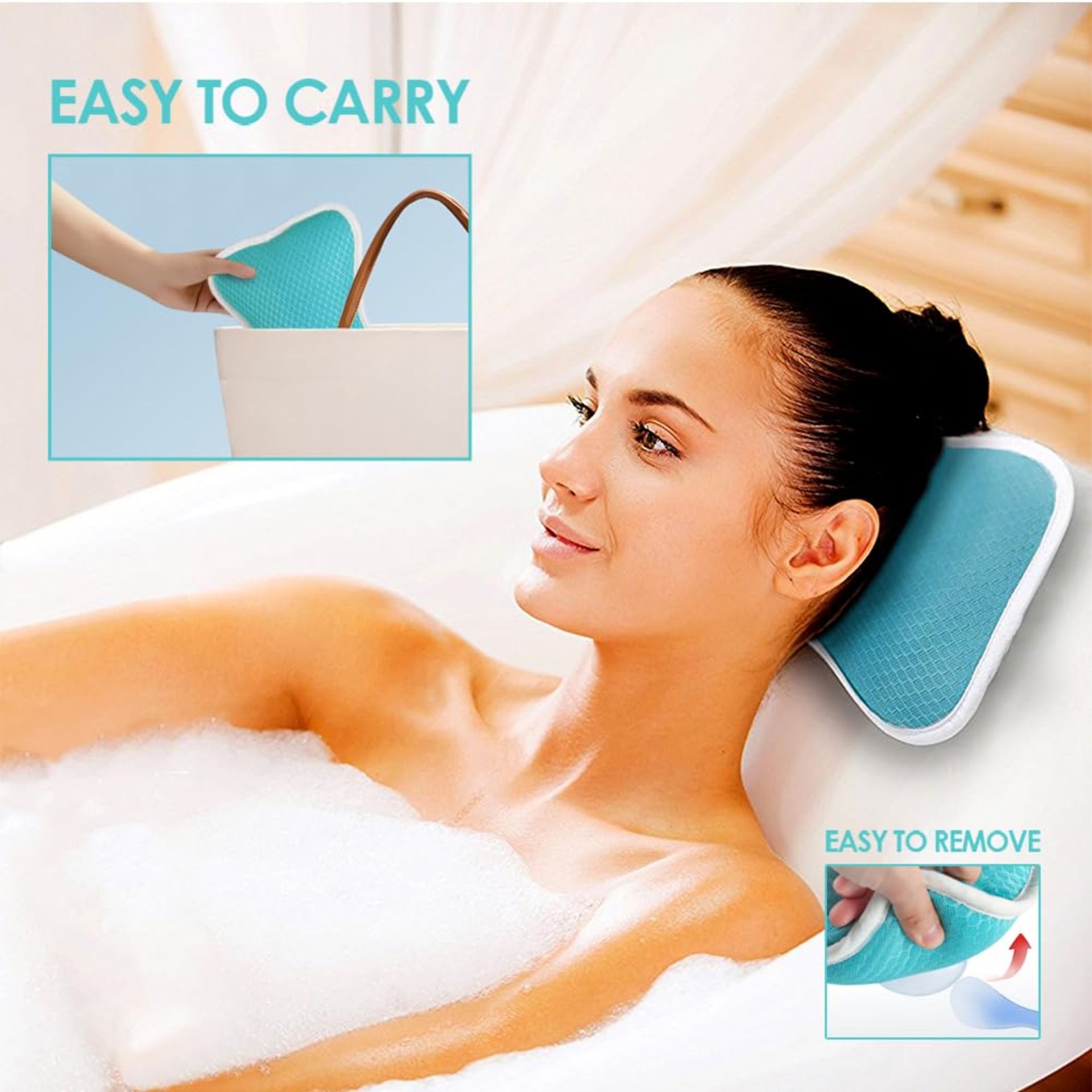 60 X NEW SPA MESH BATH PILLOW BLUE - Bild 4 aus 4