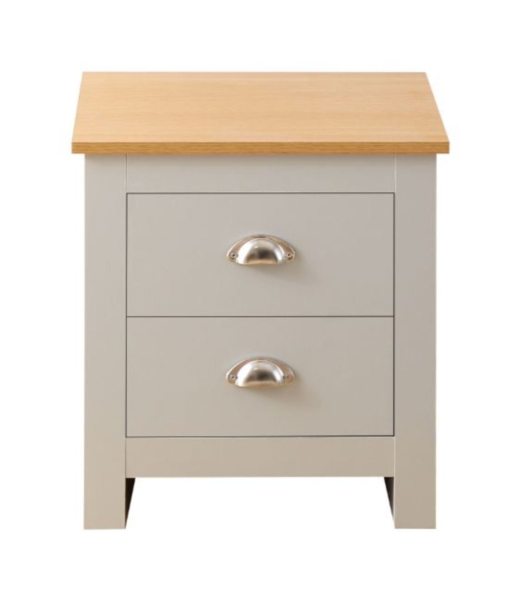 10 X BRAND NEW FLAT PACKED GREY WITH OAK TOP SHAKER-INSPIRED STYLISH DESIGN BEDSIDES - Bild 2 aus 4