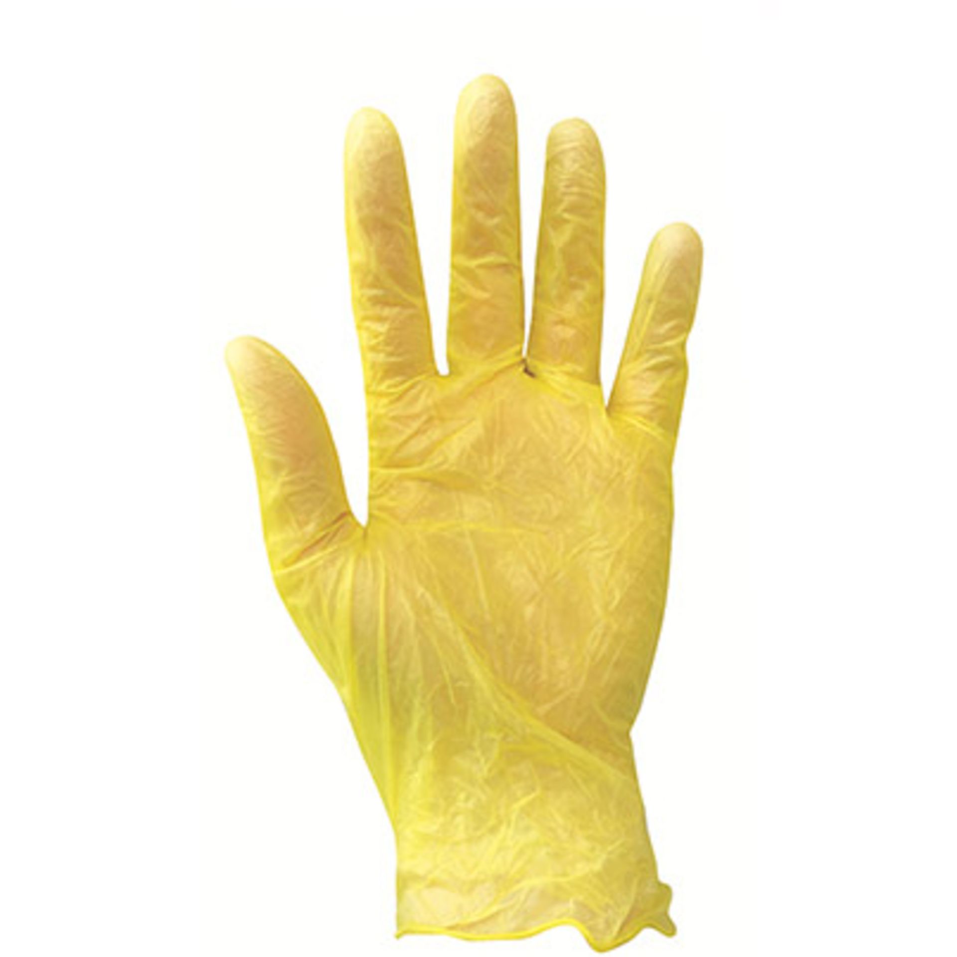 100 BOXES OF 100 YELLOW VINYL DISPOSABLE GLOVES - Image 2 of 2