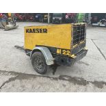 KAESER M22 COMPRESSOR. KUBOTA ENGINE. 2706 HOURS. YEAR 1998