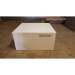 12 X RECARO WHITE WOODEN DISPLAY BOX 60CM W X 60CM D X 30CM H