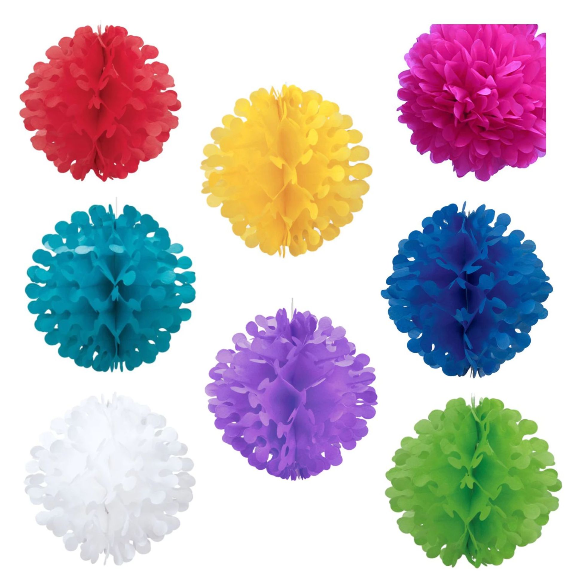 1000 PARTY SUPPLIES 12" FLUTTER TISSUE PAPER BALL - RANGE OF COLOURS, RRP £10,000