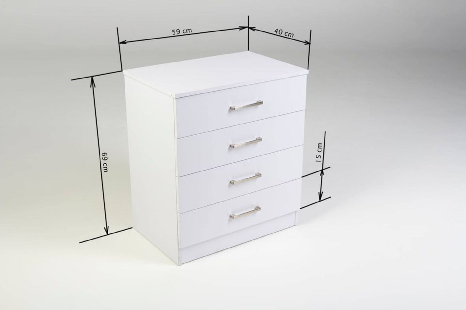 WHITE COLOURED 4 DRAWER CHEST - Bild 2 aus 4