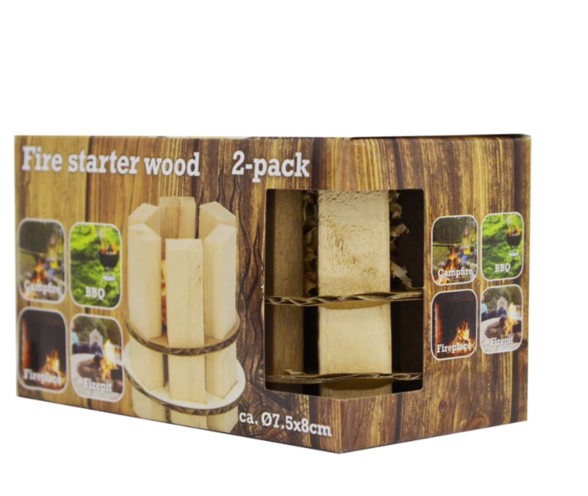 1,522 X NEW FIRE WOOD STARTER D7,5X8CM 2PC - Image 2 of 2