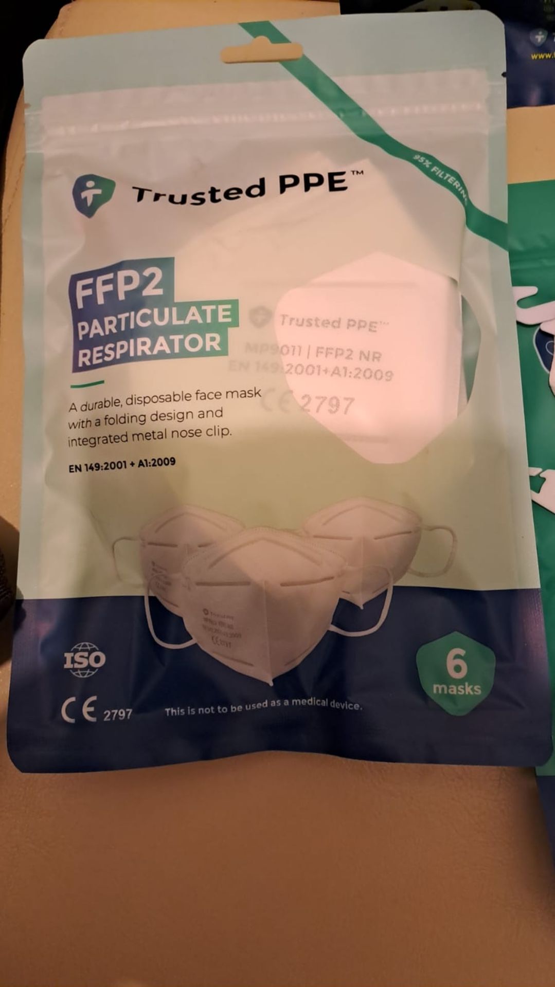 FACE MASKS FFP2 TRUSTEDPPE BRAND 2 PALLETS APPROX 12K - Image 2 of 3