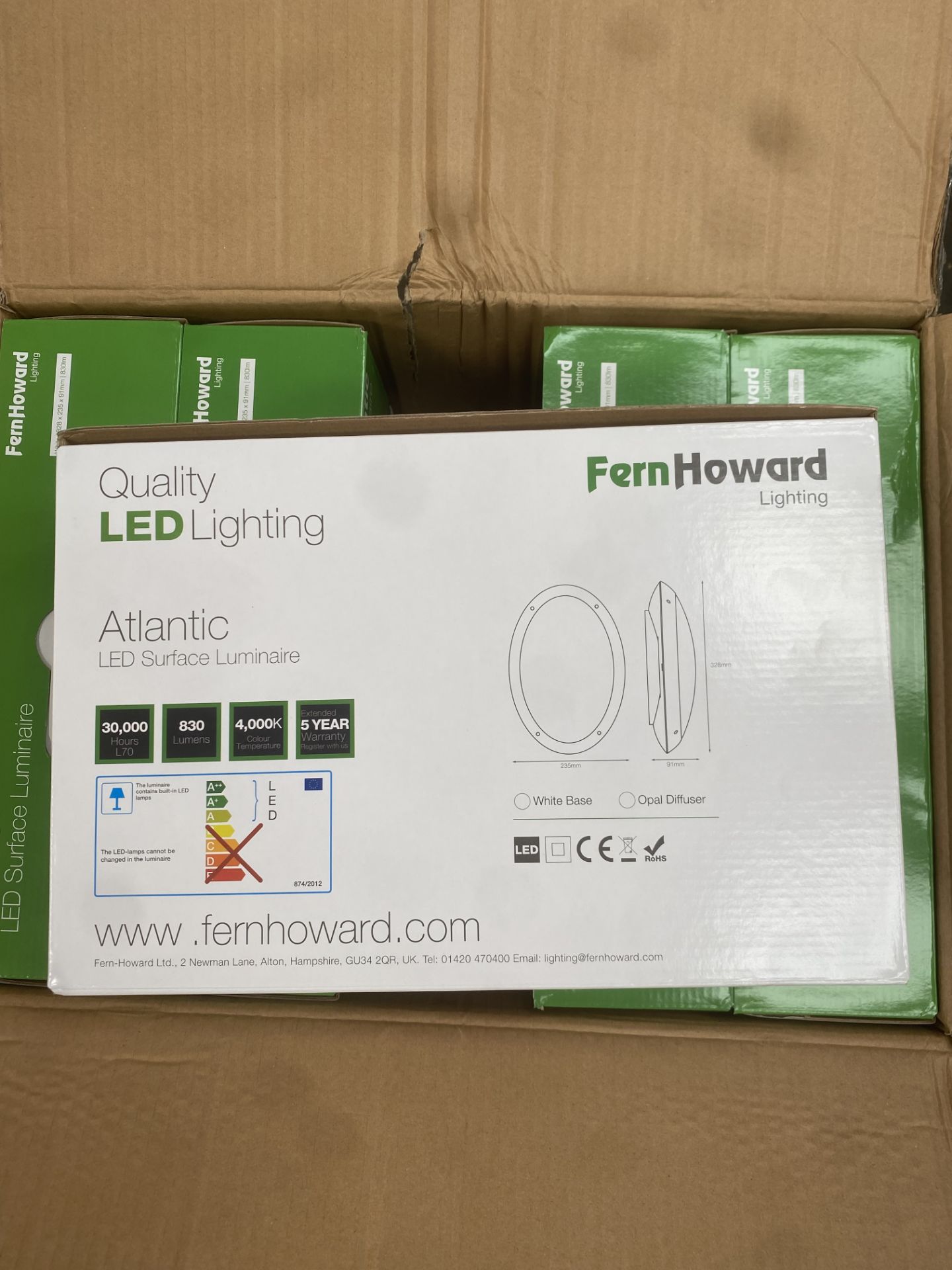 50 X ATLANTIC LED SURFACE LUMINAIRE 4000K WHITE MS TRADE VALUE £3600 - Bild 2 aus 4