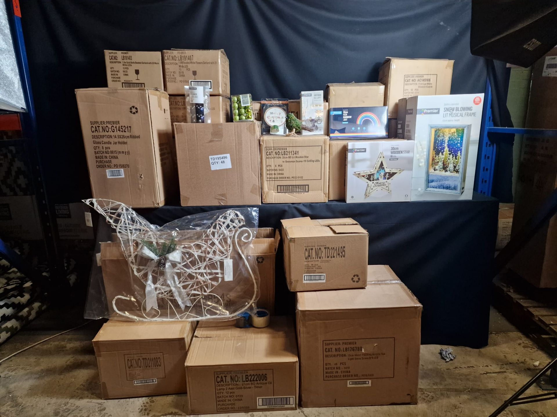 1 PALLET OF PREMIER BRANDED CLEARANCE DECORATIONS LIGHTS,DECORATIONS, CANDLES & MORE!