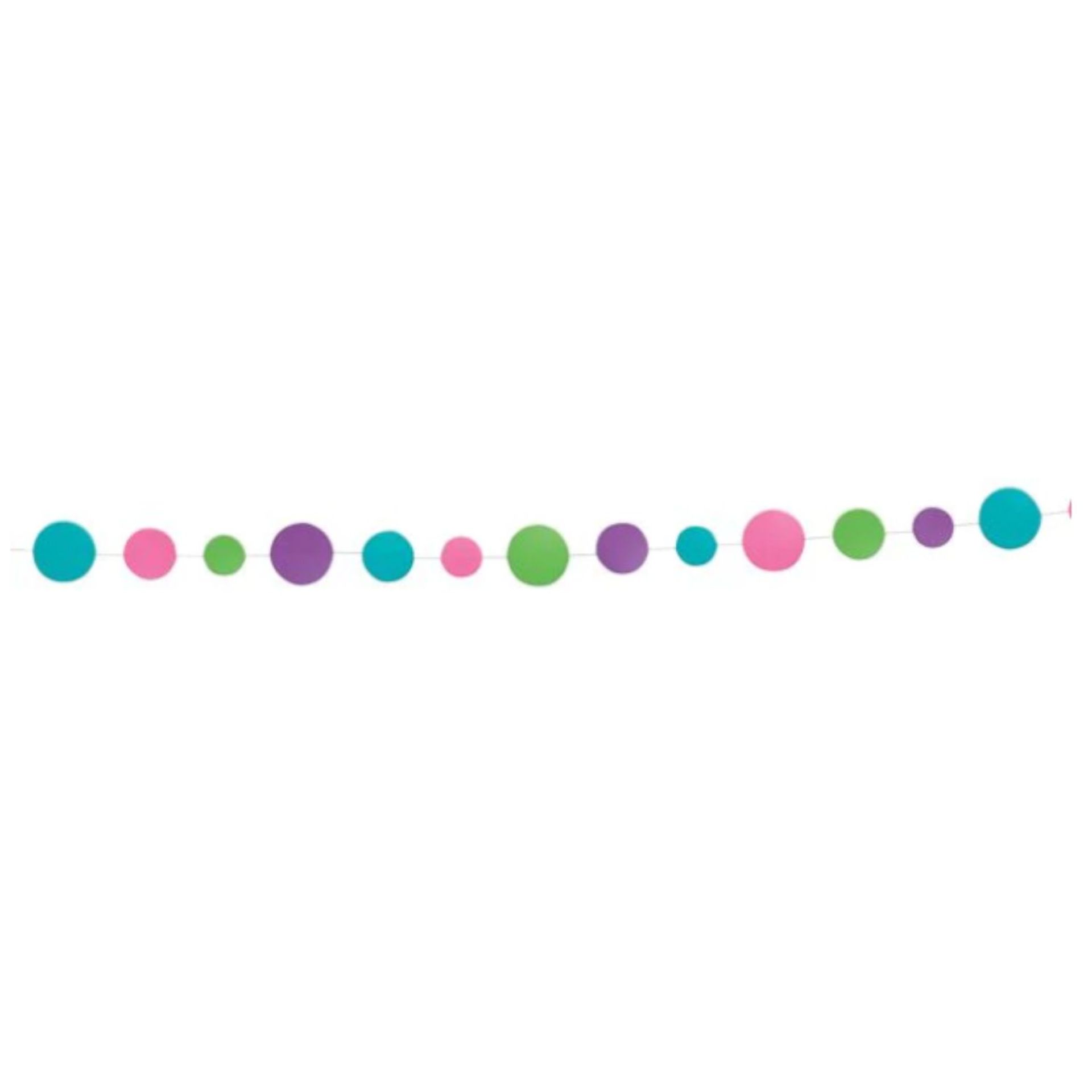 1000 PARTY SUPPLIES BOLD DOTS PAPER GARLAND, 6FT, PINK, GREEN, BLUE & PURPLE RRP £10,000 - Image 2 of 2