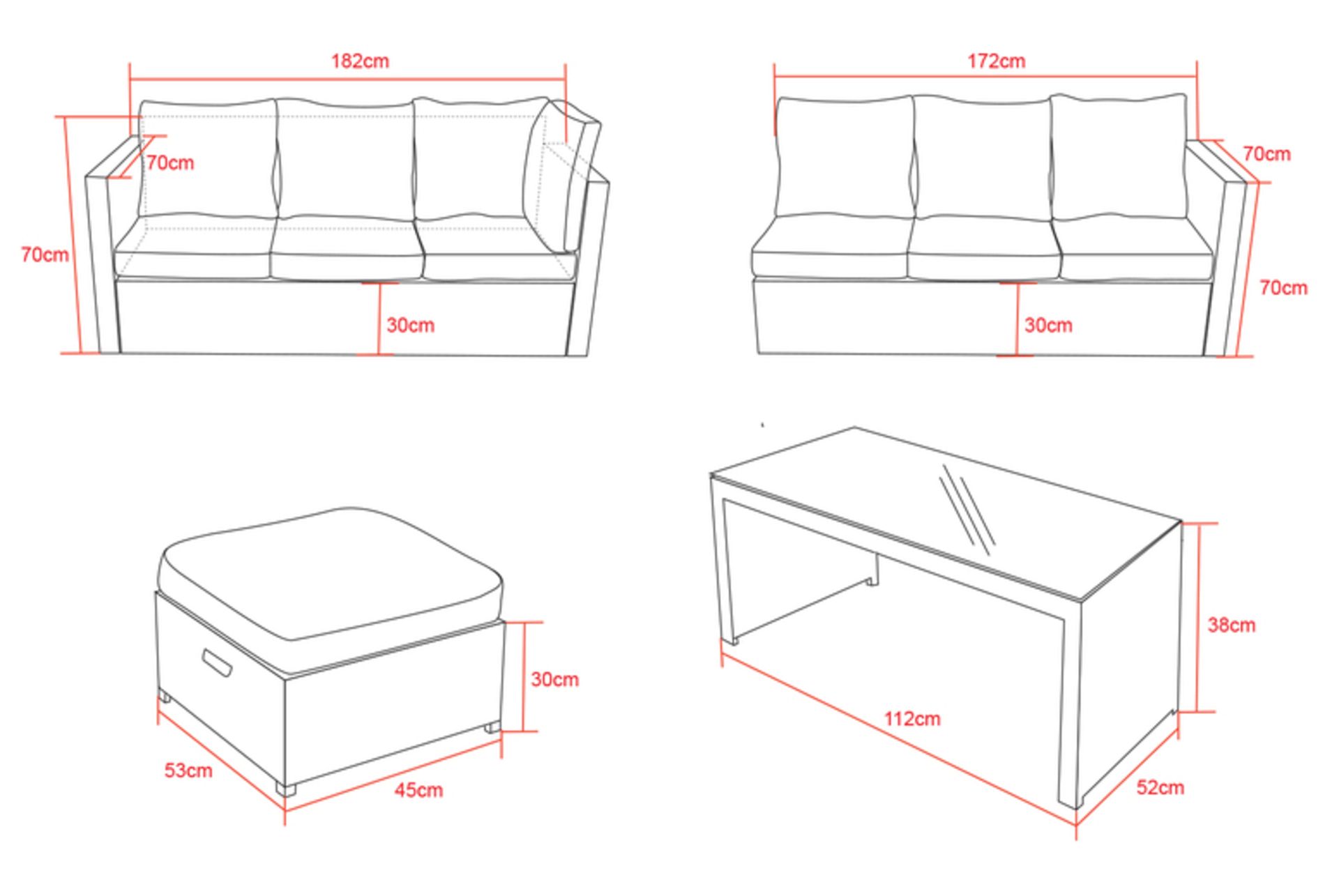 FREE DELIVERY - 8-SEATER GUNNERSBURY RATTAN CORNER SOFA SET - GREY - Image 2 of 2