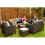 FREE DELIVERY - 8-SEATER RATTAN CHAIR & SOFA GARDEN FURNITURE SET - BLACK