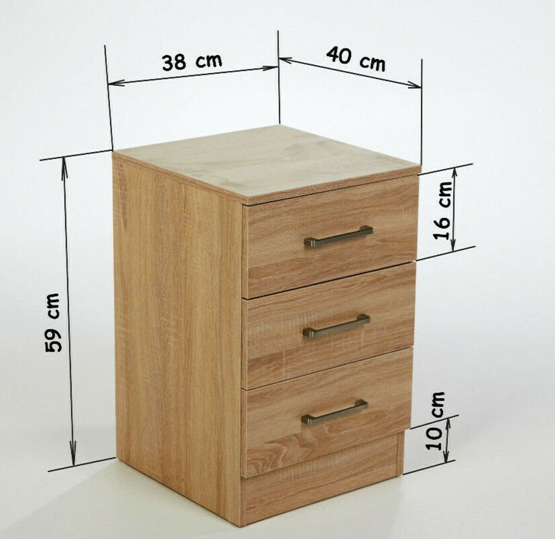 PAIR OF SONOMA OAK 3 DRAWER BEDSIDE CABINETS - STUNNING MODERN DESIGN - Image 2 of 6