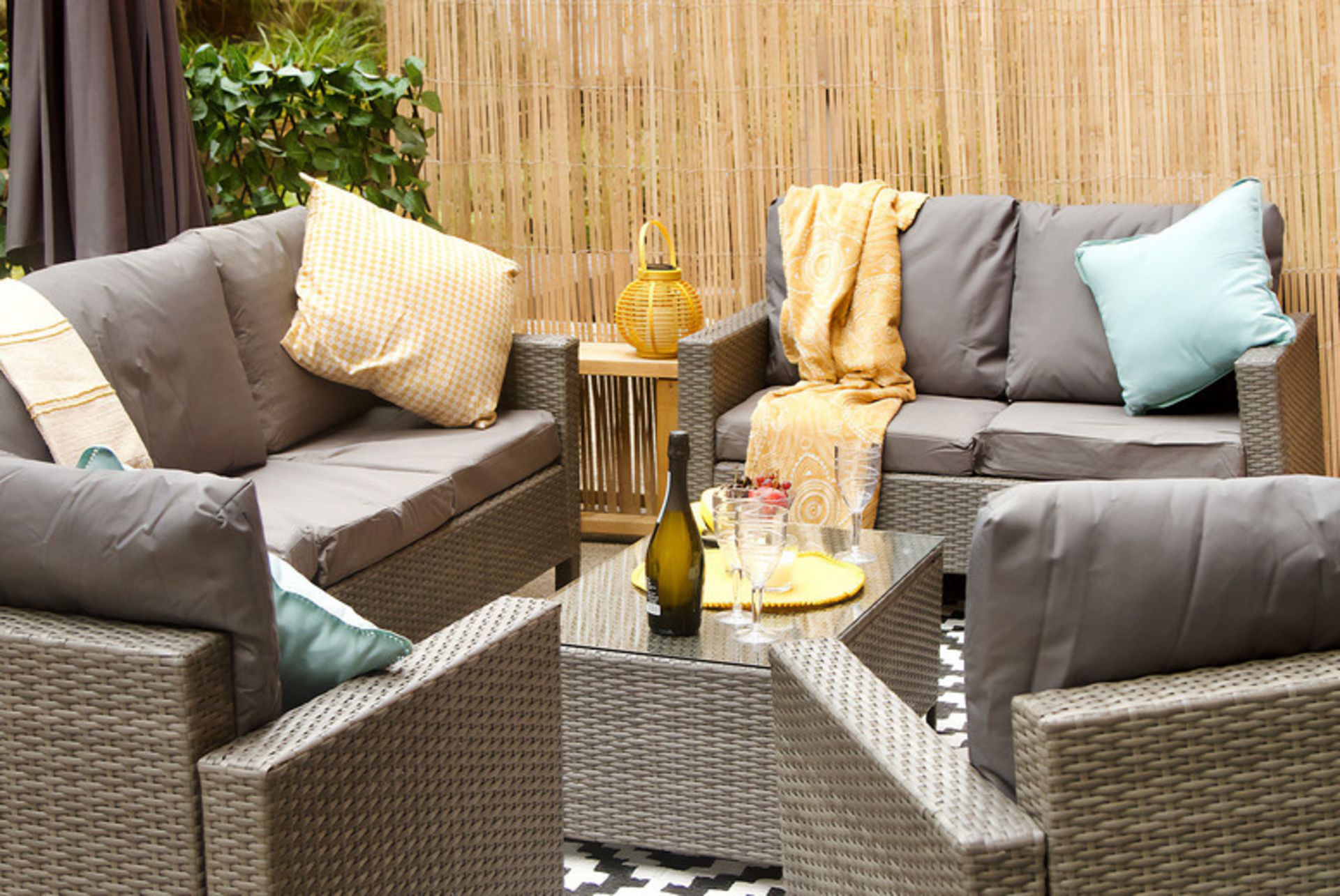 FREE DELIVERY - 8-SEATER RATTAN CHAIR & SOFA GARDEN FURNITURE SET - GREY - Image 2 of 5