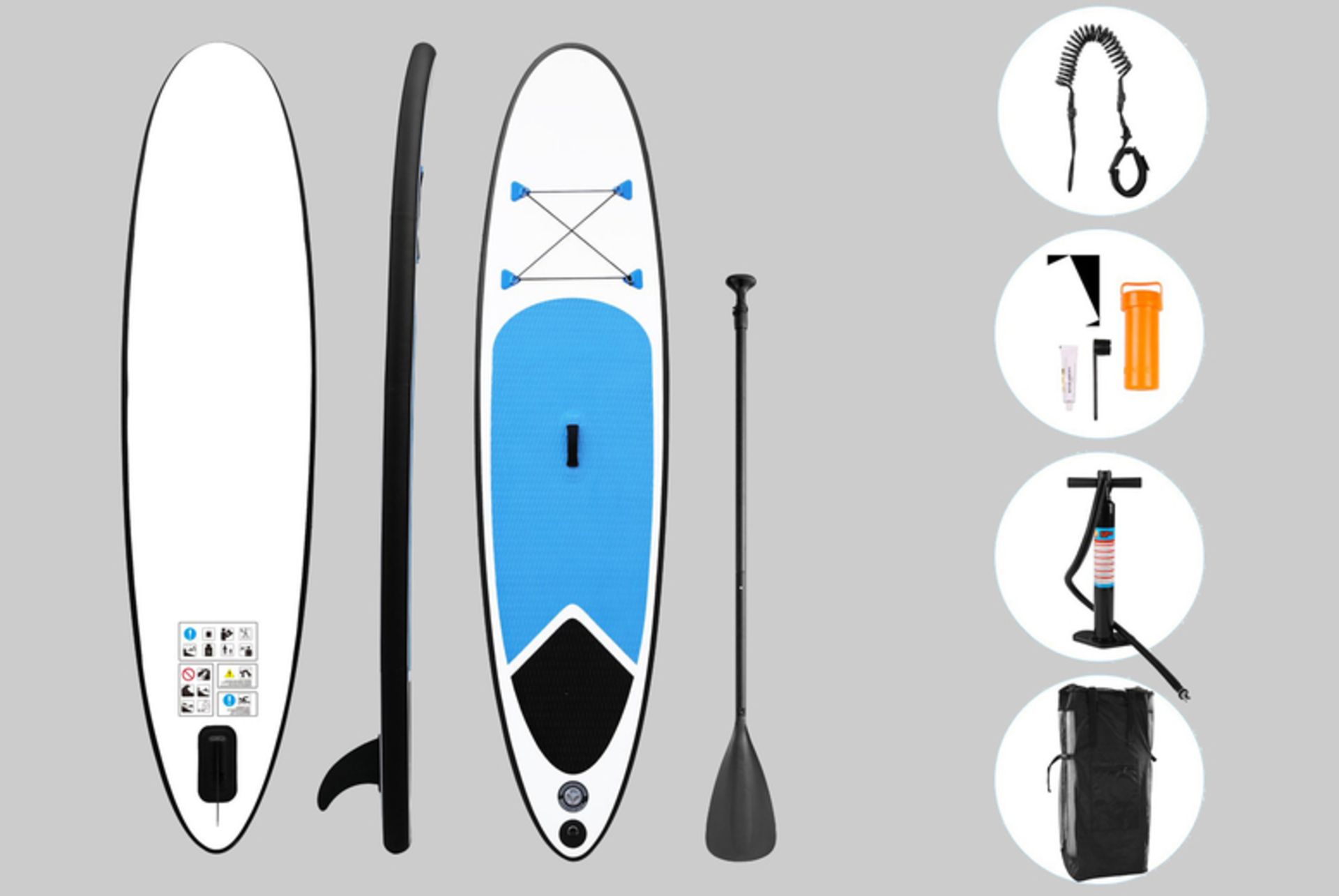 FREE DELIVERY - JOB LOT 5X INFLATABLE PADDLE BOARD & ACCESSORIES - BLUE