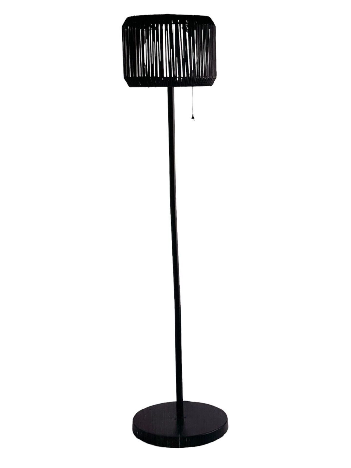 HABITAT TALL OUTDOOR ROPE SOLAR FLOOR LAMP BLACK