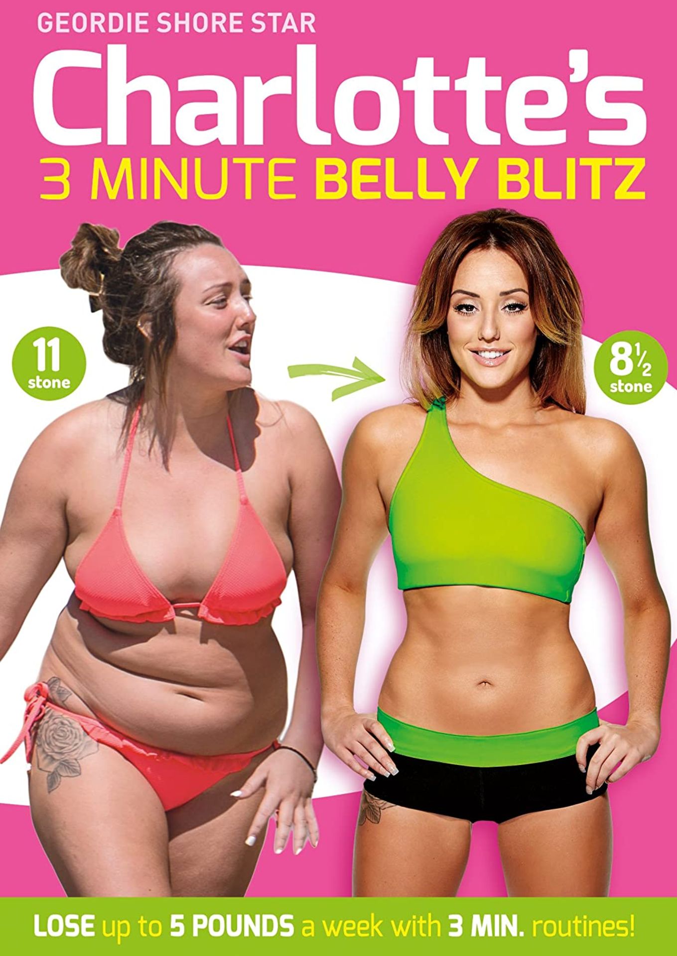 1000 X CHARLOTTE CROSBY 3 MINUTE BELLY BLITZ DVD