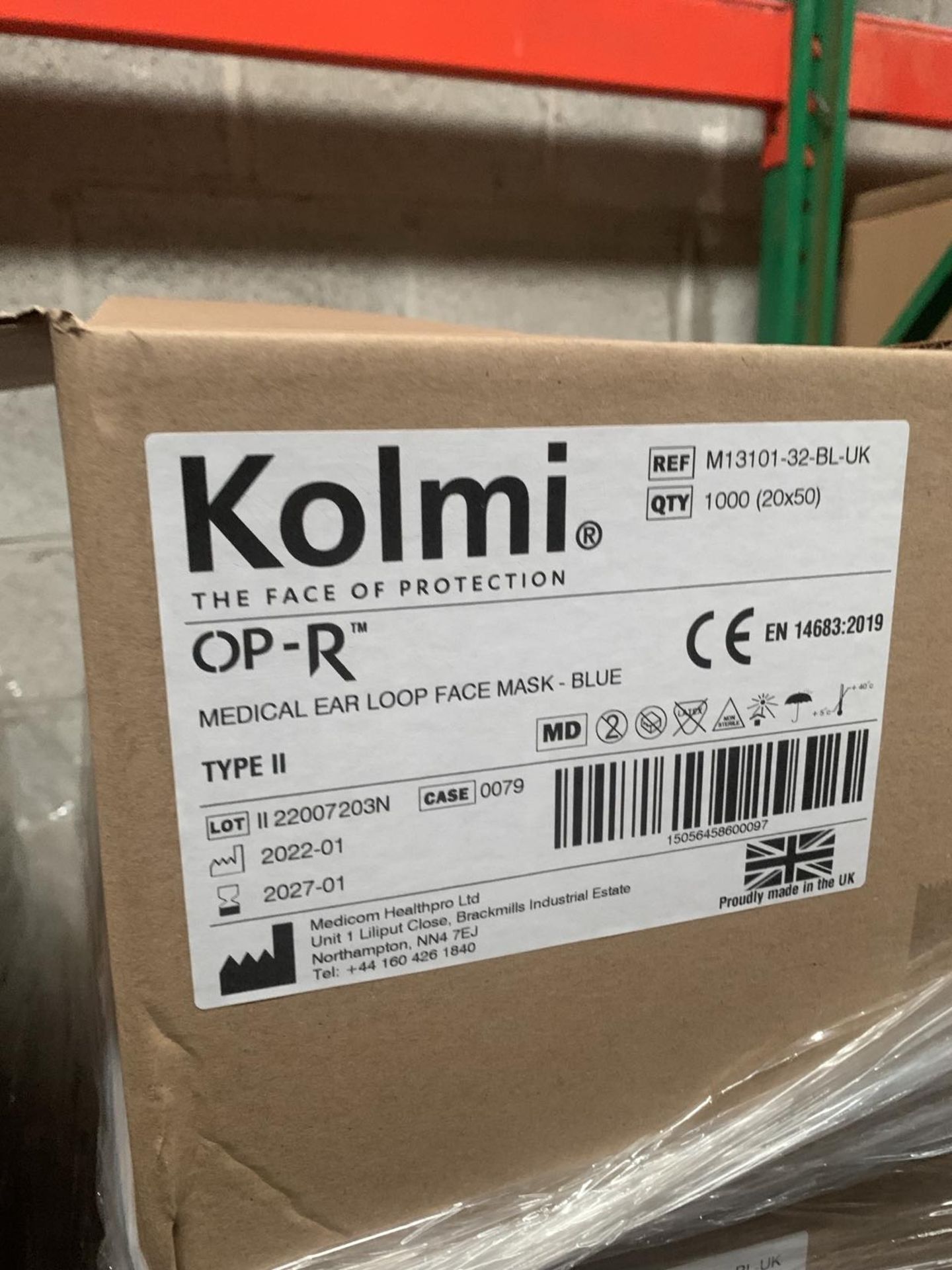 10000 X KOLMI TYPE II R EAR LOOP DISPOSABLE FACE MASK PPE 200 BOXES EXPIRY 01/27 - Image 2 of 2