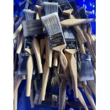 80 WOODEN HANDLE SILVER BRISTLE PAINT BRUSHES 2”