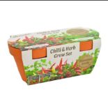 91 X NEW RUSSELLS TWIN TERRACOTTA GROW SETCHILLI & HERB 6S