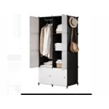 10 X BRAND NEW PORTABLE WARDROBE BLACK AND WHITE 10 CUBE