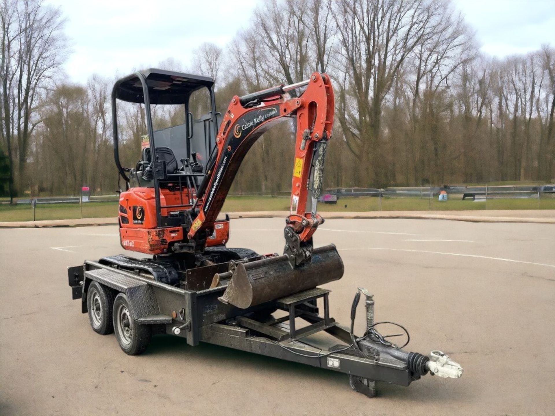 KUBOTA U17-3 MINI EXCAVATOR WITH M&E 2.7T PLANT TRAILER