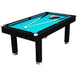 6FT AMERICAN STYLE POOL TABLE COMPLETE WITH CHROME CORNERS, LEVEL-ADJUSTABLE FEET