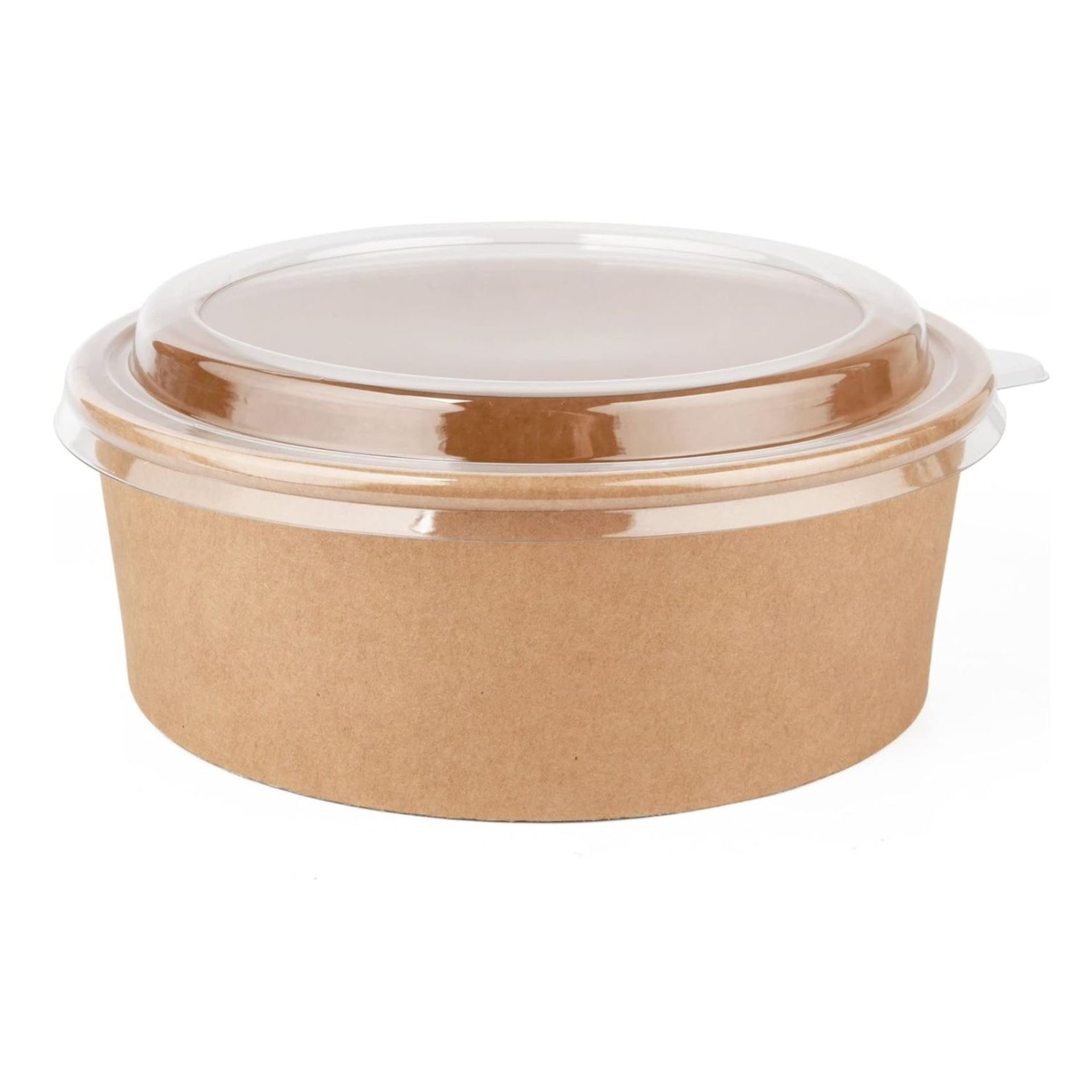 BOX OF 300 KRAFT TAKEAWAY ROUND SALAD BOWLS AND LIDS, SUPER LIGHT WEIGHT, 750 ML - Image 2 of 5