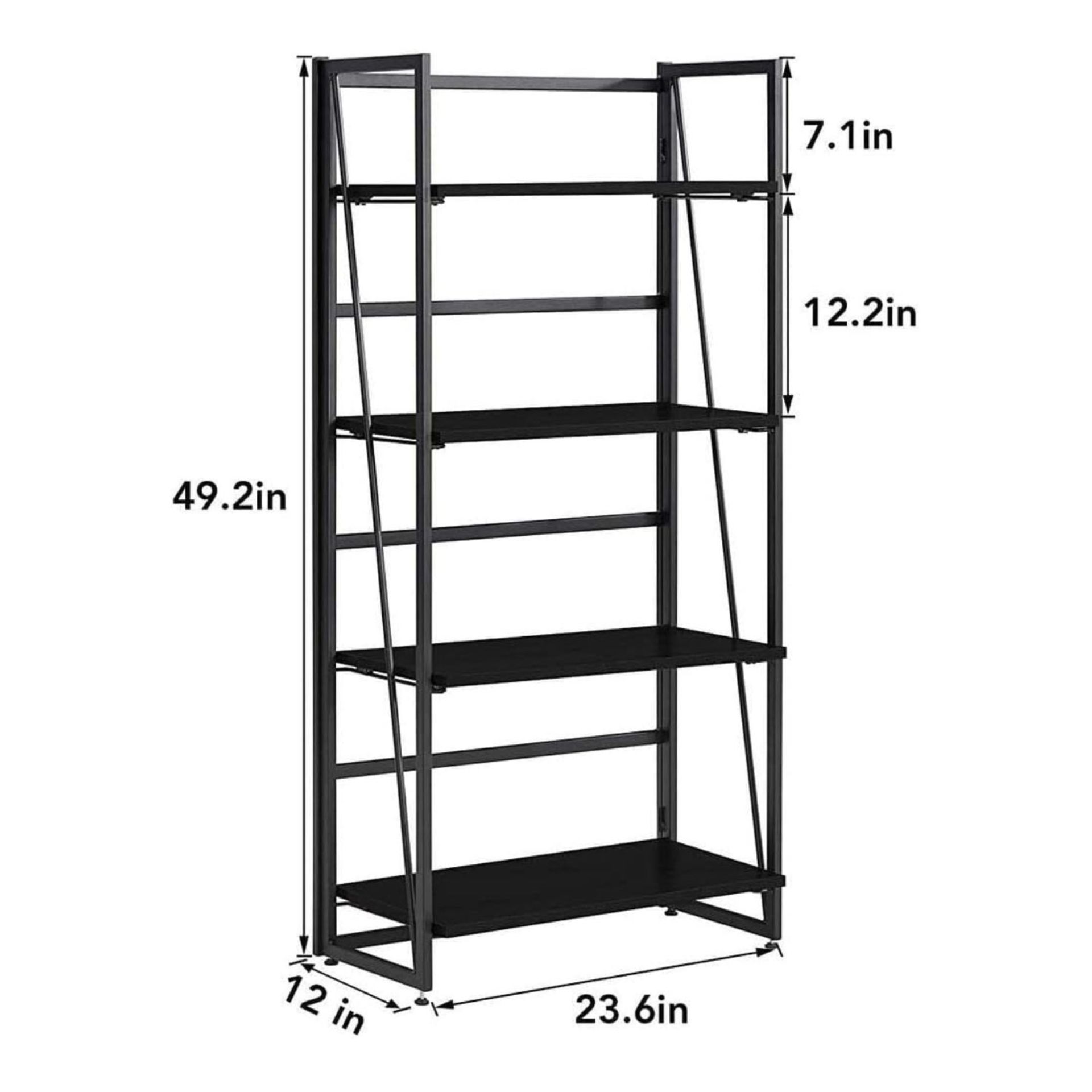 FULL PALLET OF HALTER 4 LAYER BOOKSHELVES - BLACK, 20 BOOKSHELVES - Image 2 of 6