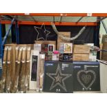 1 PALLET ON MIXED CLEARANCE PRODUCTS ON LIGHTS, DECORATIONS, TWIG LIGHTS , LANTERNS & MORE!