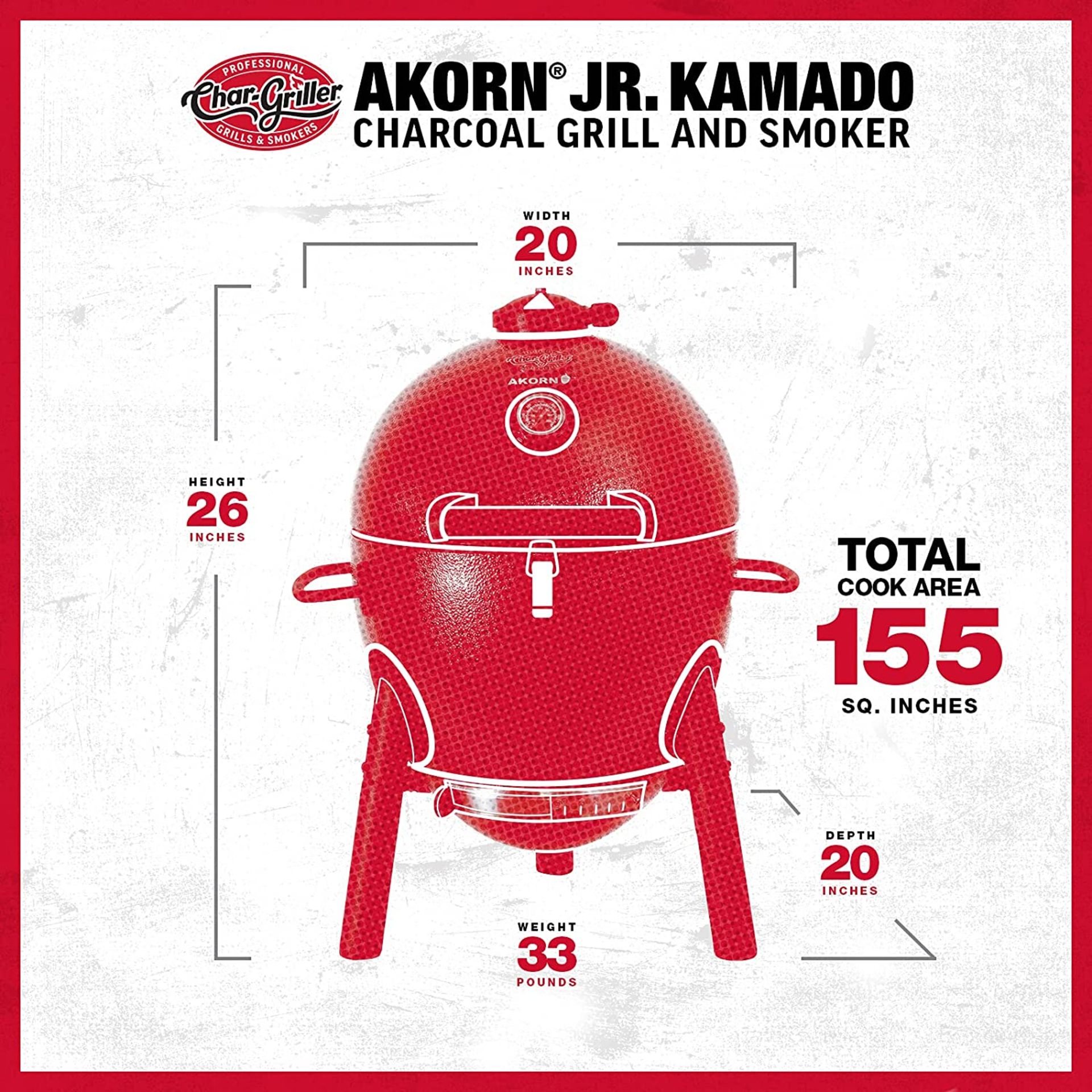 BRAND NEW GENUINE CHAR-GRILLER AKORN JUNIOR KAMADO BBQ - Image 2 of 7