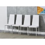 NEW SET OF 4 DINING CHAIRS HIGH BACK PADDED SEAT METAL LEGS