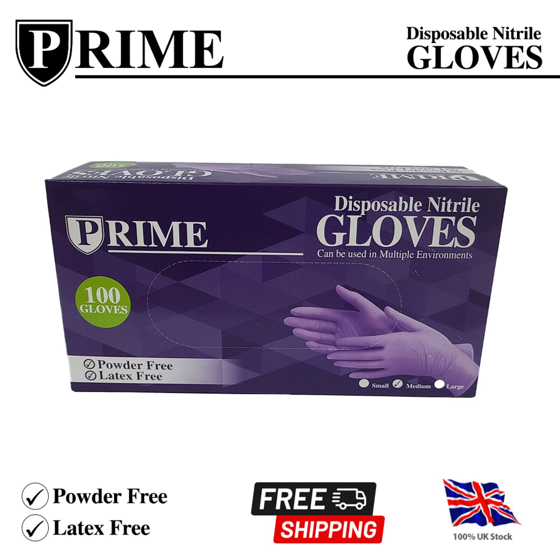 100 BOXES OF NITRILE GLOVES POWDER LATEX FREE PURPLE 100 PER BOX RRP £1100