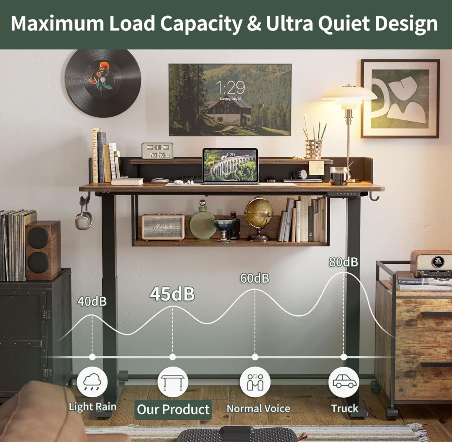 NEW BOXED ELECTRIC HEIGHT SIT STAND UP DESK - 120 * 60CM - Image 5 of 8