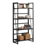 FULL PALLET OF HALTER 4 LAYER BOOKSHELVES - BLACK, 20 BOOKSHELVES