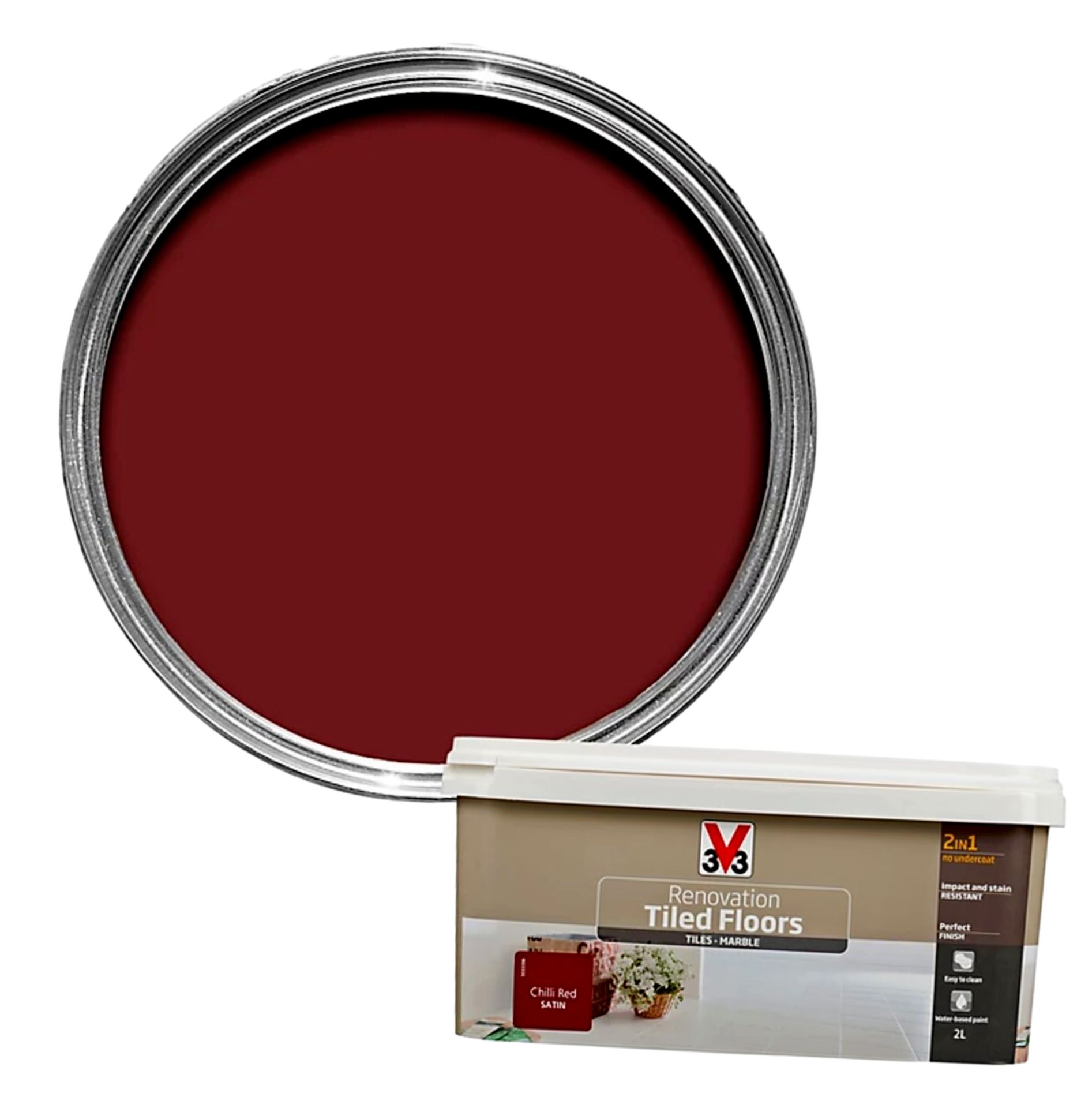 30 X NEW 2 LITRE CHILLI RED SATIN FLOOR STEP STAIR TILE PAINT 2L MULTI SURFACE PAINT RRP £300 - Image 2 of 3